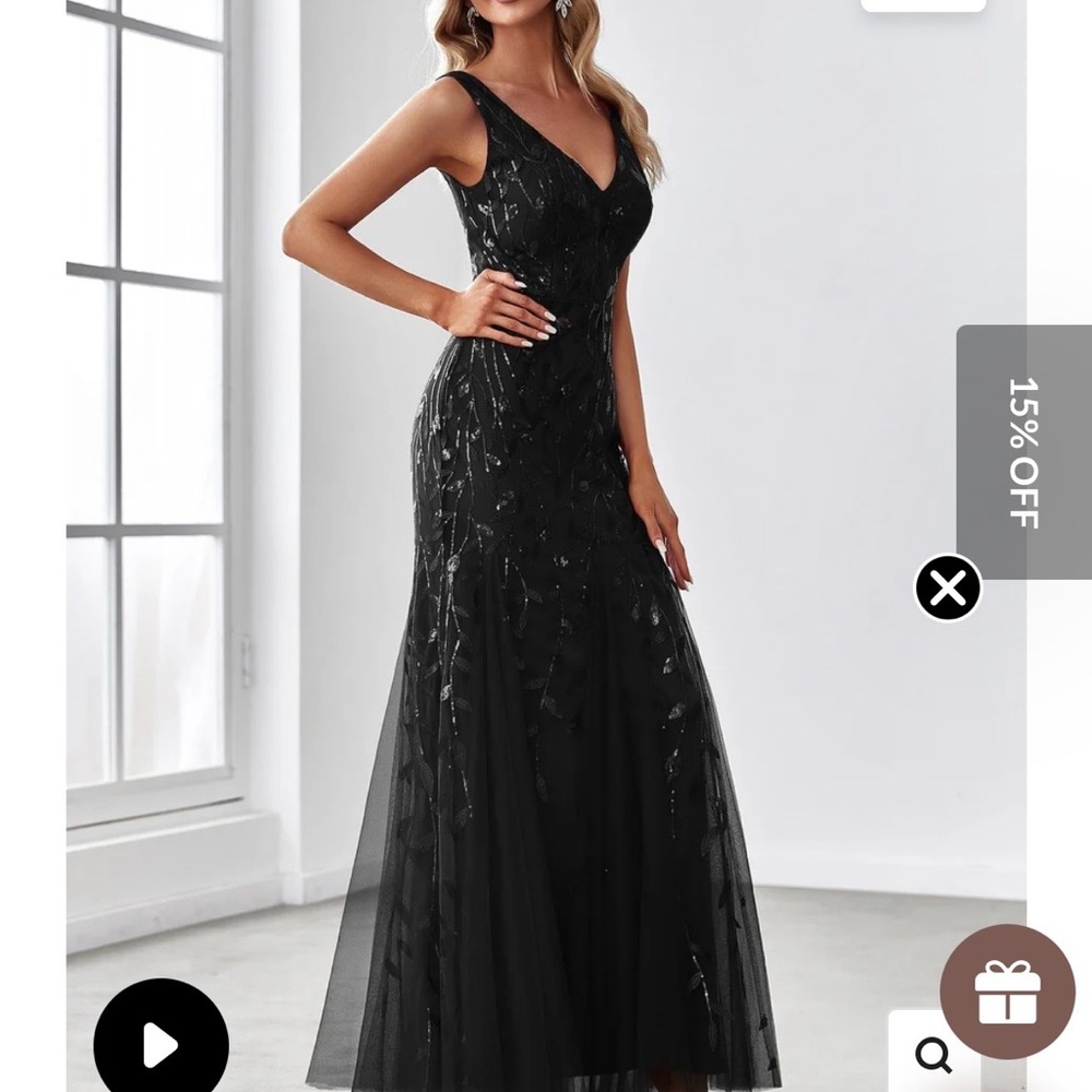 Ever Pretty Black Sequin Evening Dress - Picture 3 of 5